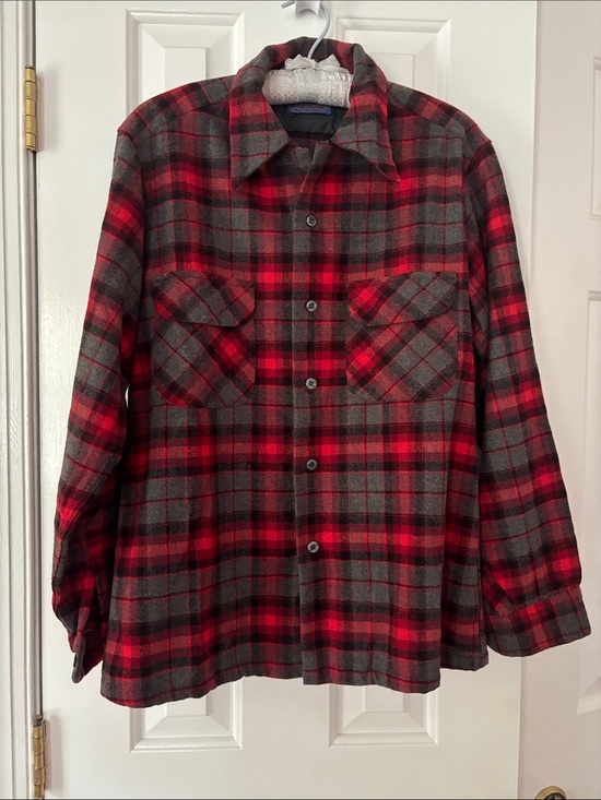 Pendleton Other - Pendleton Red and Gray Plaid Button-Down Flannel Shirt